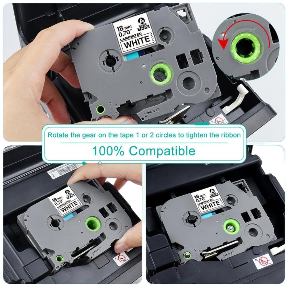 Paquete de 10 cintas amarillas TZ de 12mm TZ FX631 TZFX631, cinta de Cassette de etiquetas de cable de identificación Flexible Compatible con fabricante de etiquetas