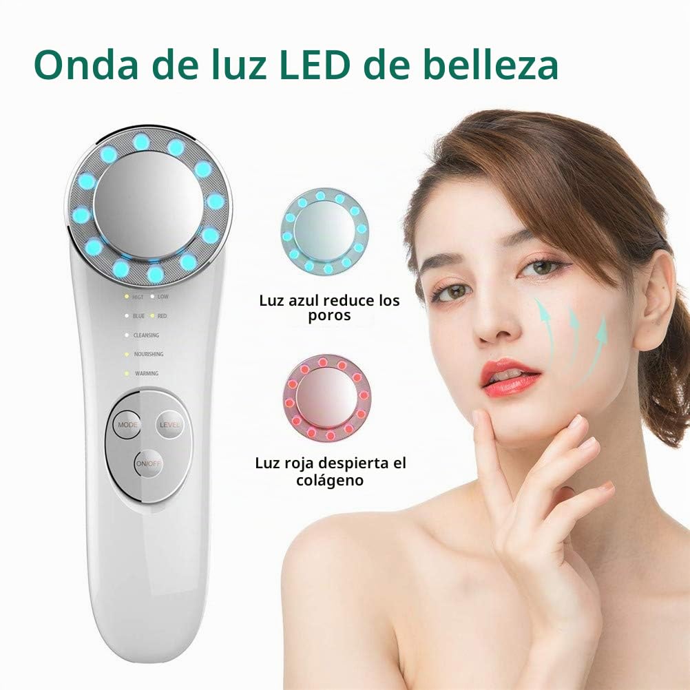 Aparato Facial Ultrasonido, 7 En 1 RF LED Facial Instrumento Multifuncional Dispositivo Anti-Edad Rejuvenecimiento De La Piel Anti-Arrugas Anti-Acné Apriete De La Piel Limpieza Facial
