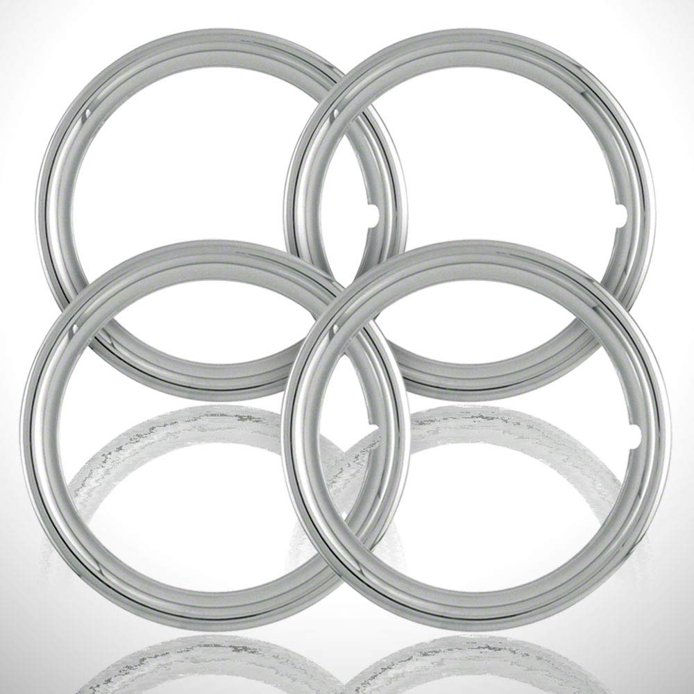 4-pack of 14' Stainless Steel Retention 1 1/2' Deep Wheel Rings