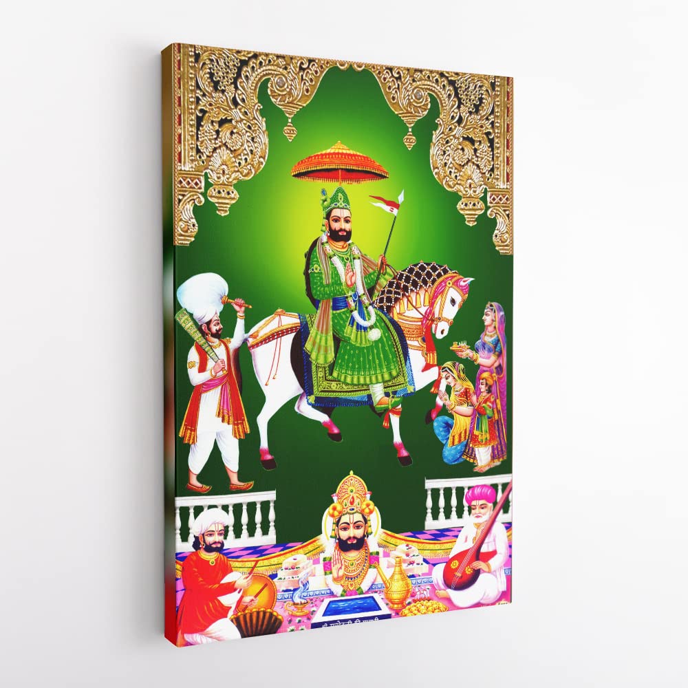 GM GIFT MASTER Ramdev Baba Canvas Photo Frame - Wall Art For Home And Office - 20x30 inch