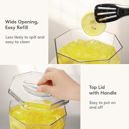 Miniatura 8 de Lifewit Dispensador de bebidas de plástico de 1 galón para fiestas, 2 piezas, recipiente de bebidas transparente con soporte para jugotérefrescos,