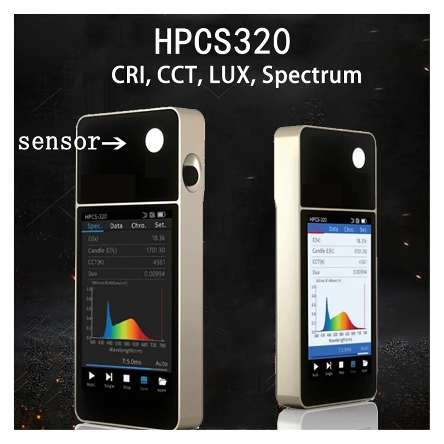国内即発 VIPにて カラーメーター, HPCS-320 380-780nm 分光計 露出計 色彩計(Probe in front)