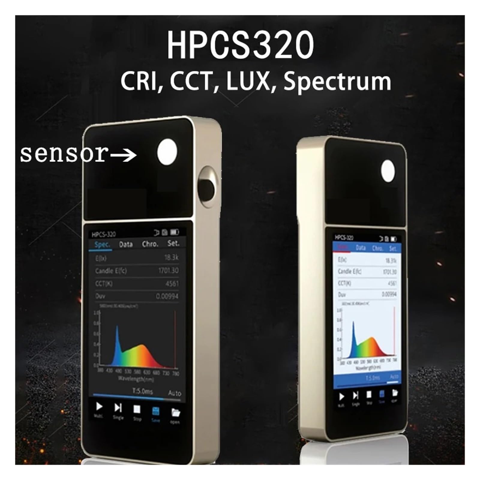 Espectrómetro Portátil, Espectrómetro Y Fotómetro Colorímetro HPCS-320 De 380 A 780 Nm | Probe in front