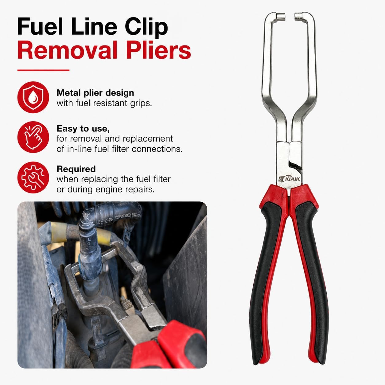 Electrical Disconnect Pliers Set, Fuel Line Disconnect Tool Kit, Automotive Electrical Connector Separator Removal Tool Kit and Hose Clamp Removal Pliers Set,Car Trim Removal Tools