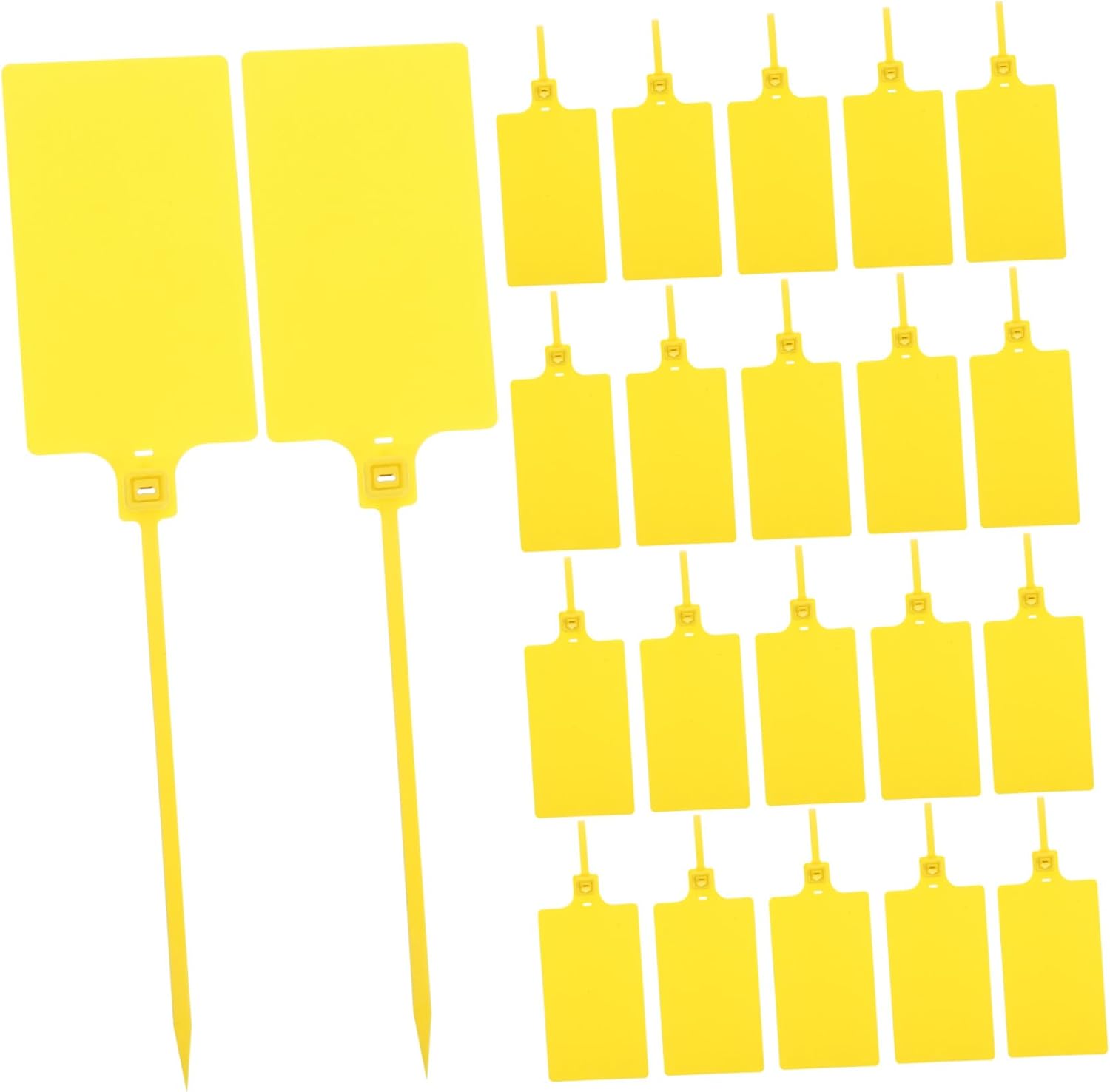 Luxshiny 100pcs Yellow Shipping Tags with Wire 5.8×100mm Sturdy Plastic Luggage Labeling Tags for Logistics and Packaging Use