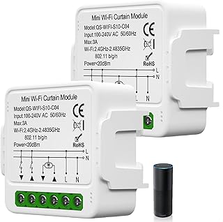 2 Stücke WiFi-Smart-Rollladenschaltermodul, Tuya WiFi Rolladenschalter Modul 2.4GHz Alexa Smart Rolladensteuerung, APP Steuerung, Zeitschaltuhr für Rolladenmotor, funktioniert mit Alexa/Google