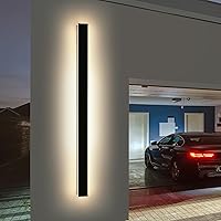 Vista 25 de luces de pared exterior de 39 pulgadas largas, lámpara de pared montada moderna, luces de 3 colores 3000K/4500K/6000K, IP65 impermeable, apliques