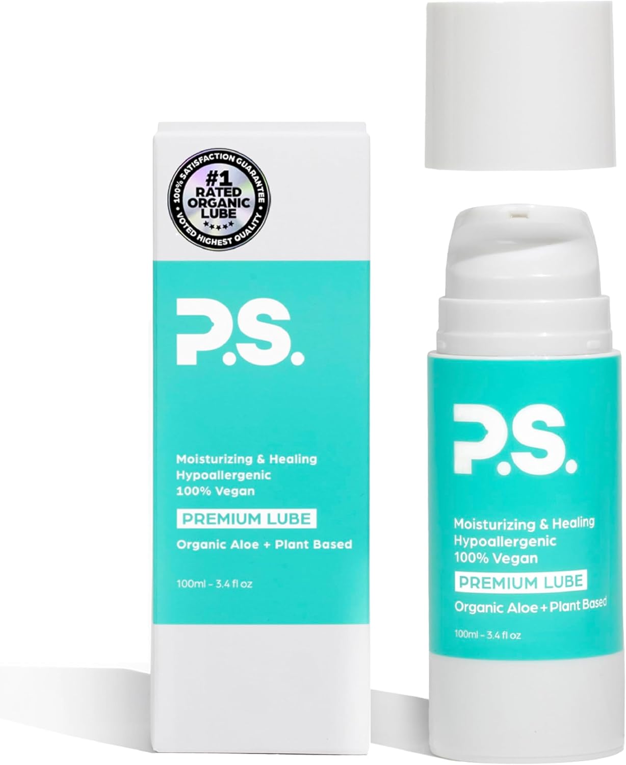 PS Organic Aloe Personal Lubricant, Vegan & pH Balanced, 100ml Bottle
