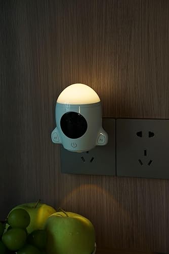 QANYI Luz nocturna enchufable, bonito cohete espacial para decoración de habitación de niños, luz nocturna para montaje en pared o sin pared,