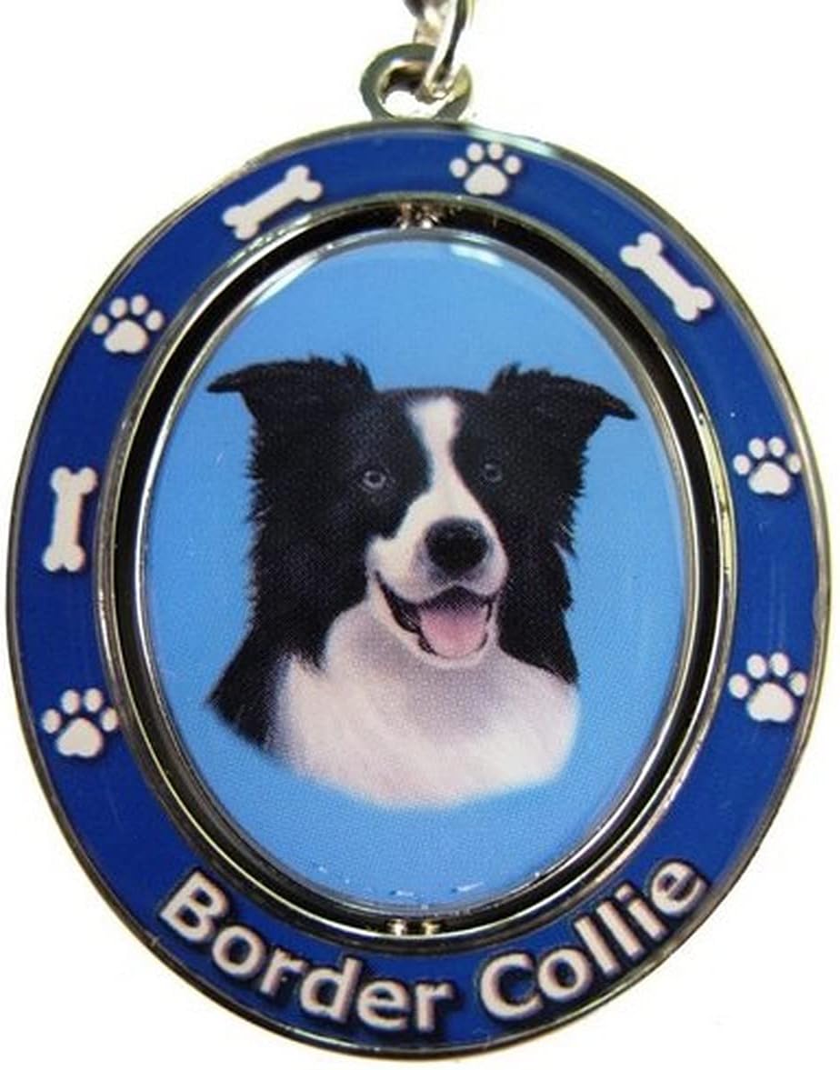 Border Collie Key Chain "Spinning Pet Key Chains"Double Sided Spinning Center With Border Collies Face Made Of Heavy Quality Metal…