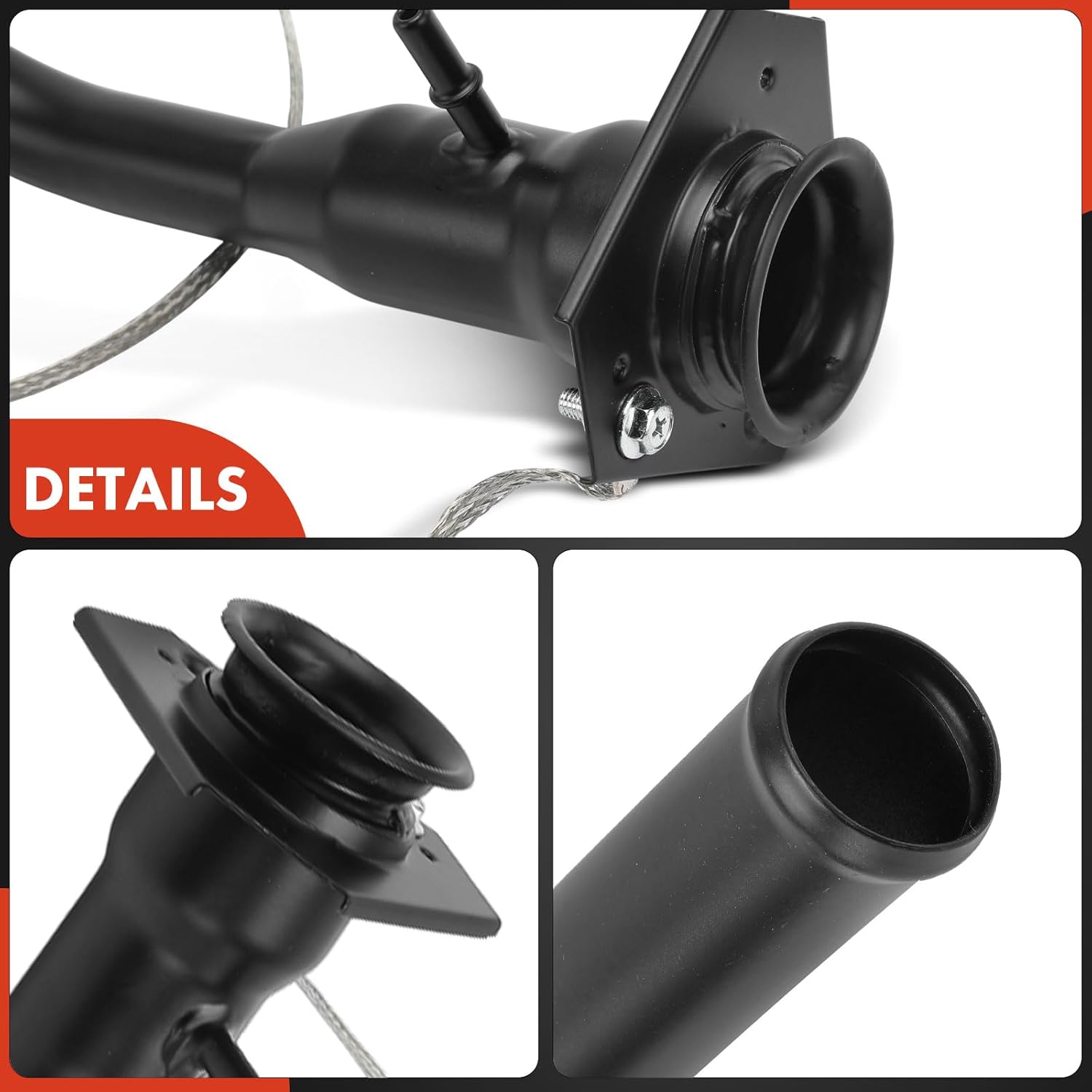 A-Premium Fuel Tank Filler Neck Pipe Hose Compatible with Chevrolet Express 1500 2500 3500 & GMC Savana 1500 2500 3500, Left Hand Side Rear Hinged Door