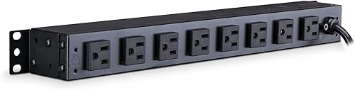 Miniatura 3 de CyberPower PDU15B8R PDU básica, 100-125V, 15A (Derado a 12A), 8 tomacorrientes, 1U montaje en rack