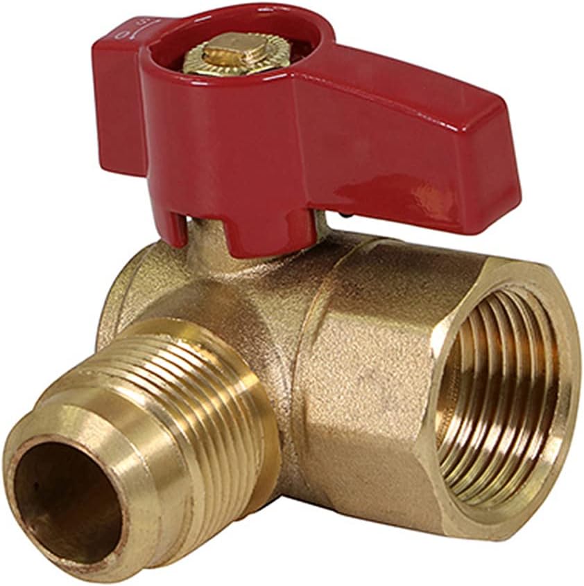 Midline Valve GASLxFA5834 Angle Gas Ball Valve with 5/8 in. x 3/4 in. Flare x FIP Connections, Brass