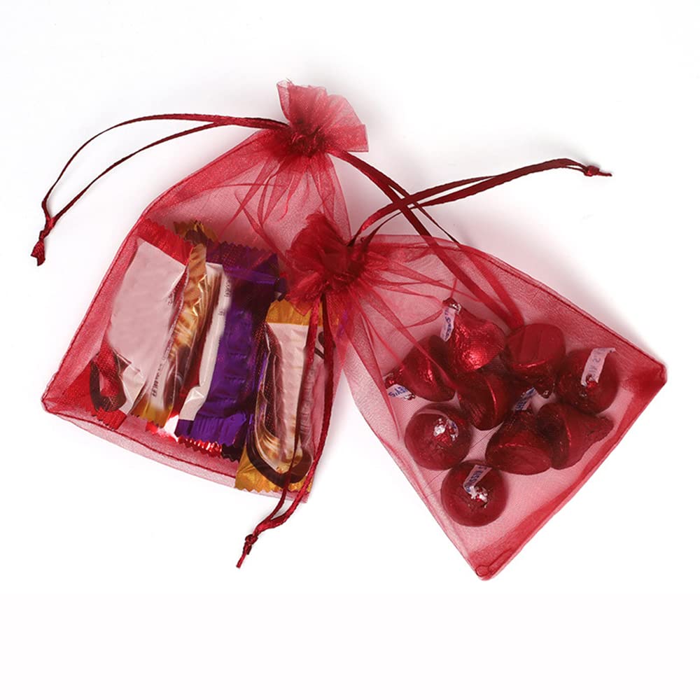G2PLUS 50 Sacchetti Organza Arancione: Sacchetti Regalo in Organza 10x15CM con Coulisse,Per Uso Regalo,Occasione Matrimonio,San Valentino