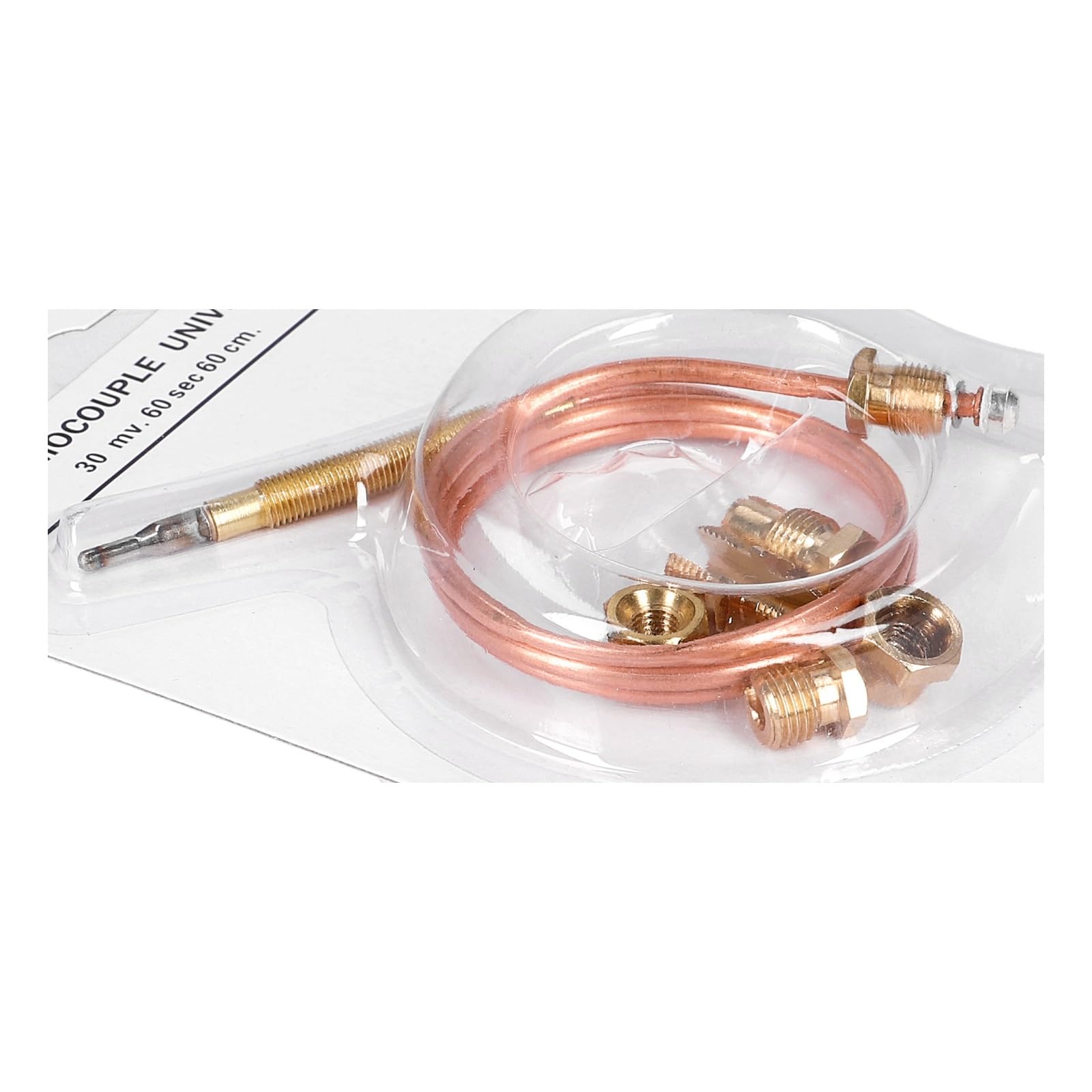 Sécurité d'allumage thermoélectrique Thermocouple 600 mm avec adaptateurs UNIVERSAL pour gaz cuisinière, four à gaz, gril à gaz, appareil de chauffage à gaz, chaudière à gaz, radiateur de terrasse à