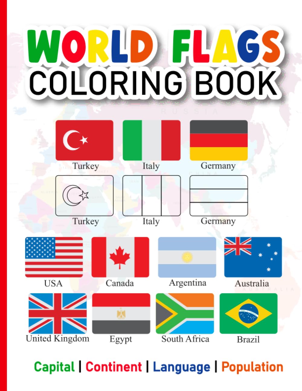 Amazon.com: World Flags Coloring Book: A Fun and Stress Relief Country ...