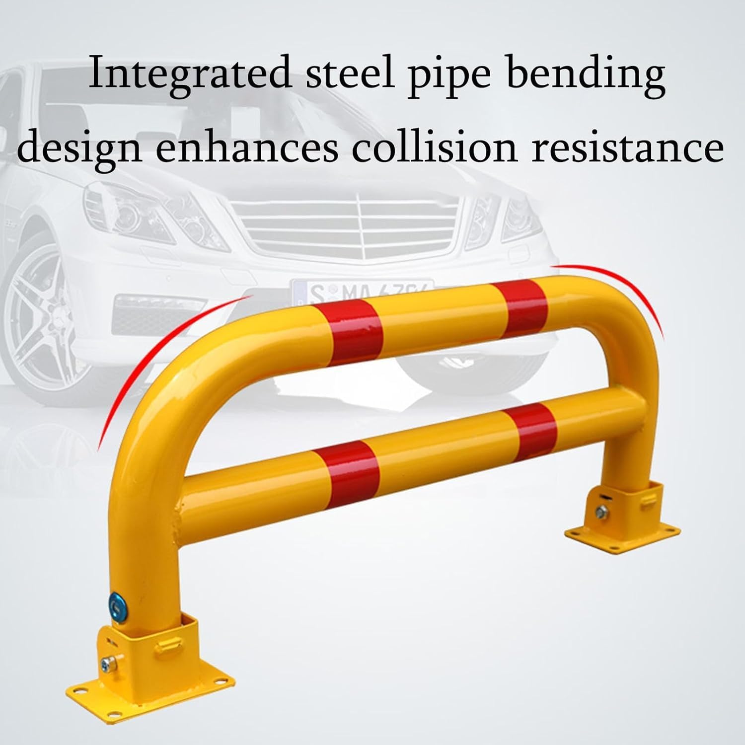 Durable U-Shaped Parking Barrier Bollard, Anti-Theft Ground Lock, Heavy-Duty Vehicle Security Stopper for Garage Protection and Road Safety image 3