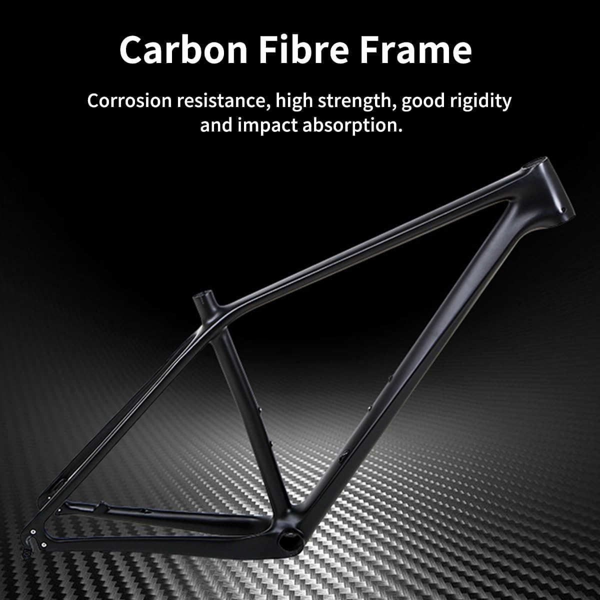 27.5er 29er Carbon Fibre Mountain Bike Frame 15/17/19in Disc Brake Bike Frame XC Cyclocross Hardtail Frame 135mm Quick Release Mens Womens Bikes Frame(Glossy Black,29 * 19")