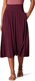 Women's Jersey Pull-on Midi-Length Skirt