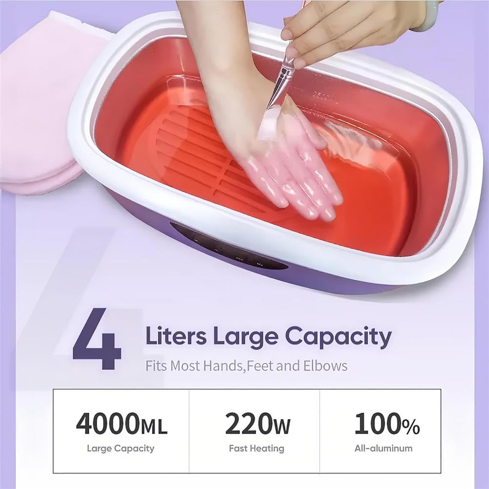 Macchina per Cera di Paraffina per Mani E Piedi, Bagno di Paraffina di Grande capacità da 4000 Ml, con Display Digitale, per Spa di Paraffina Domestica