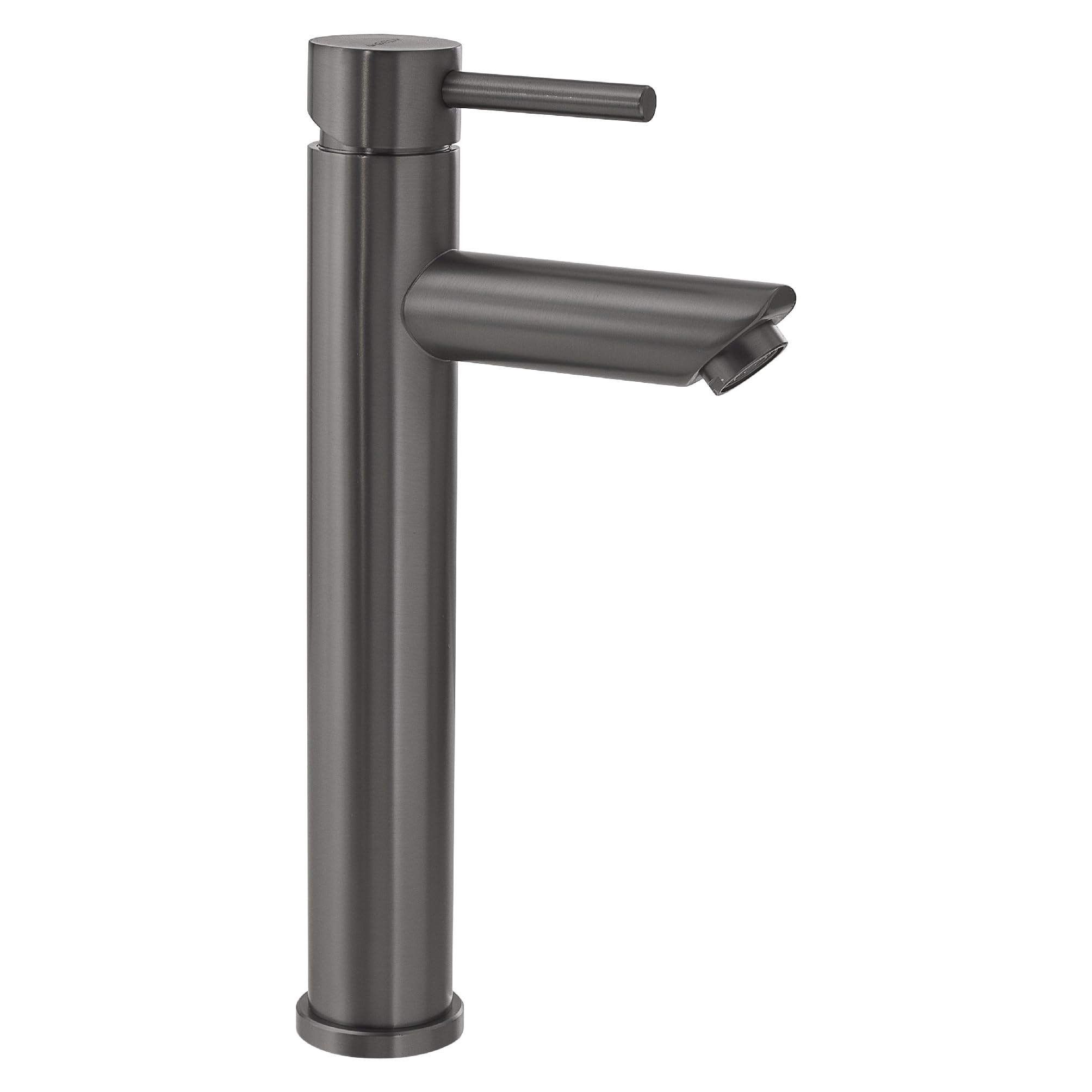 Gedy GARDA - Grifo Monomando Lavabo Encimera Caño Alto Acero Inox AISI 304 285mm – Cartucho Cerámica 35mm – Gun Metal PVD