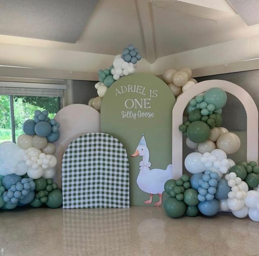 Arch Backdrop Cover for One Silly Goose Baby Shower Arch Stand Stretchy Cover First Goose Kids 1st Birthday Party Fiesta Decorations (7.2x4ft Cover,992)