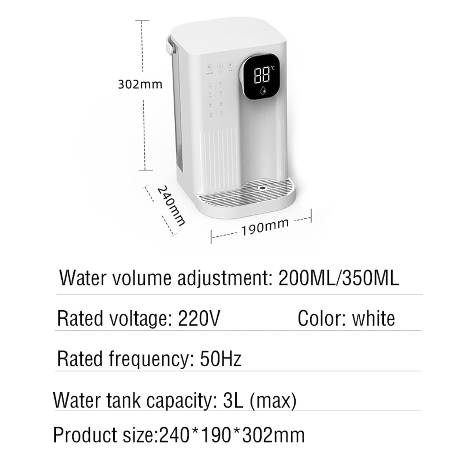 dispensador de agua fria y calientePequeño purificador de agua caliente instantáneo para el hogar, caldera de bombeo de agua de mesa, control de temperatura de 4 etapas(Color:b)