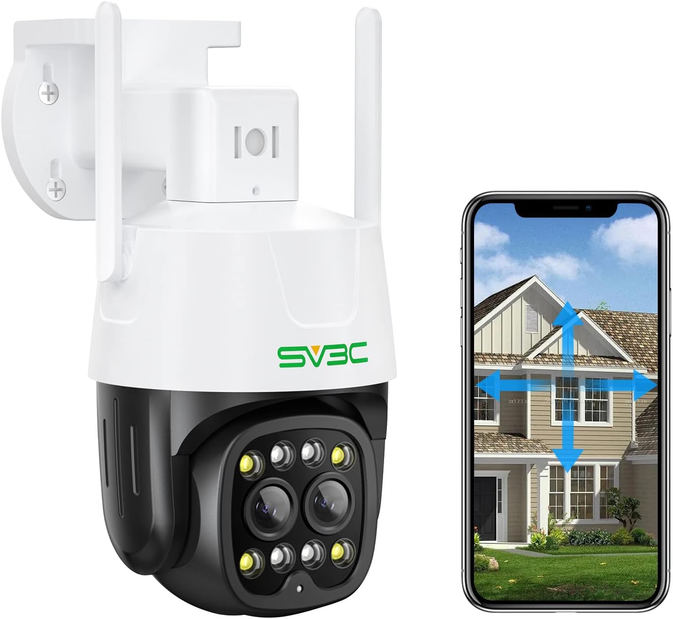 Amazon.com : SV3C PTZ Security Camera Outdoor WiFi 4MP Dual Lens ...