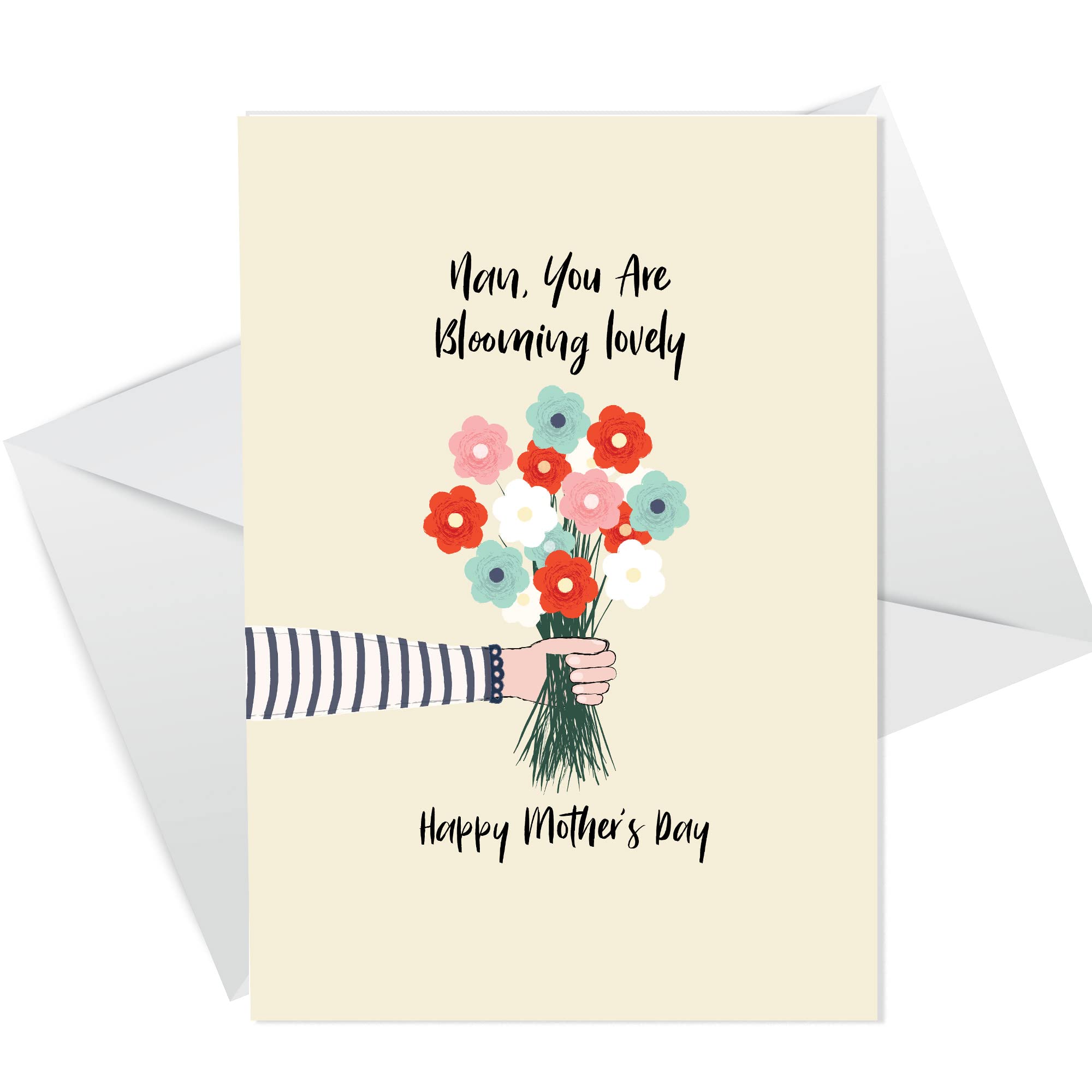 For Nan Mothers Day Card Floral Design Card From Grandchildren Card For Her