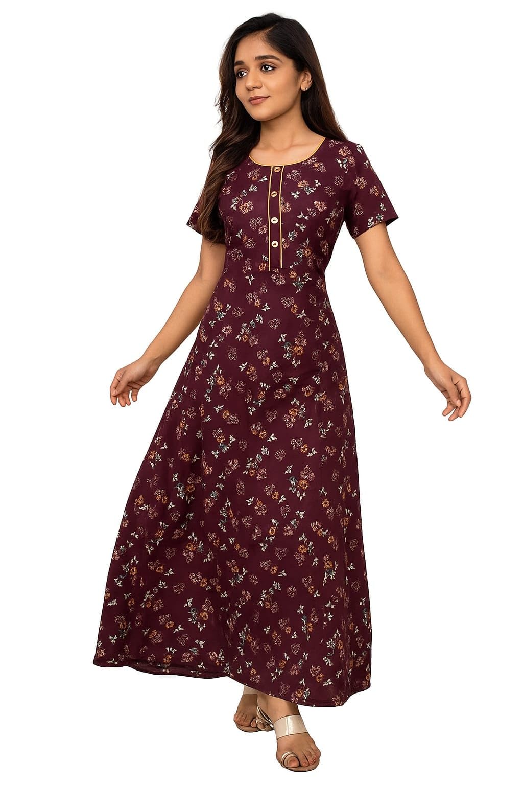 Women's Cotton Maxi Casual Nightgown-picture-14