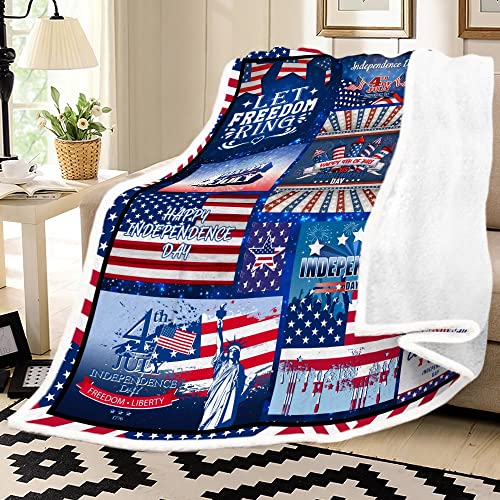 Juirnost Independence Day Blanket,4Th Of July Blanket Gift For Women,Memorial Day Blanket,Fourth Of July Blanket,Veterans Day Blanket,I Love Usa Cozy Blankets For Couch Bed 50X60Inch #TOP6
