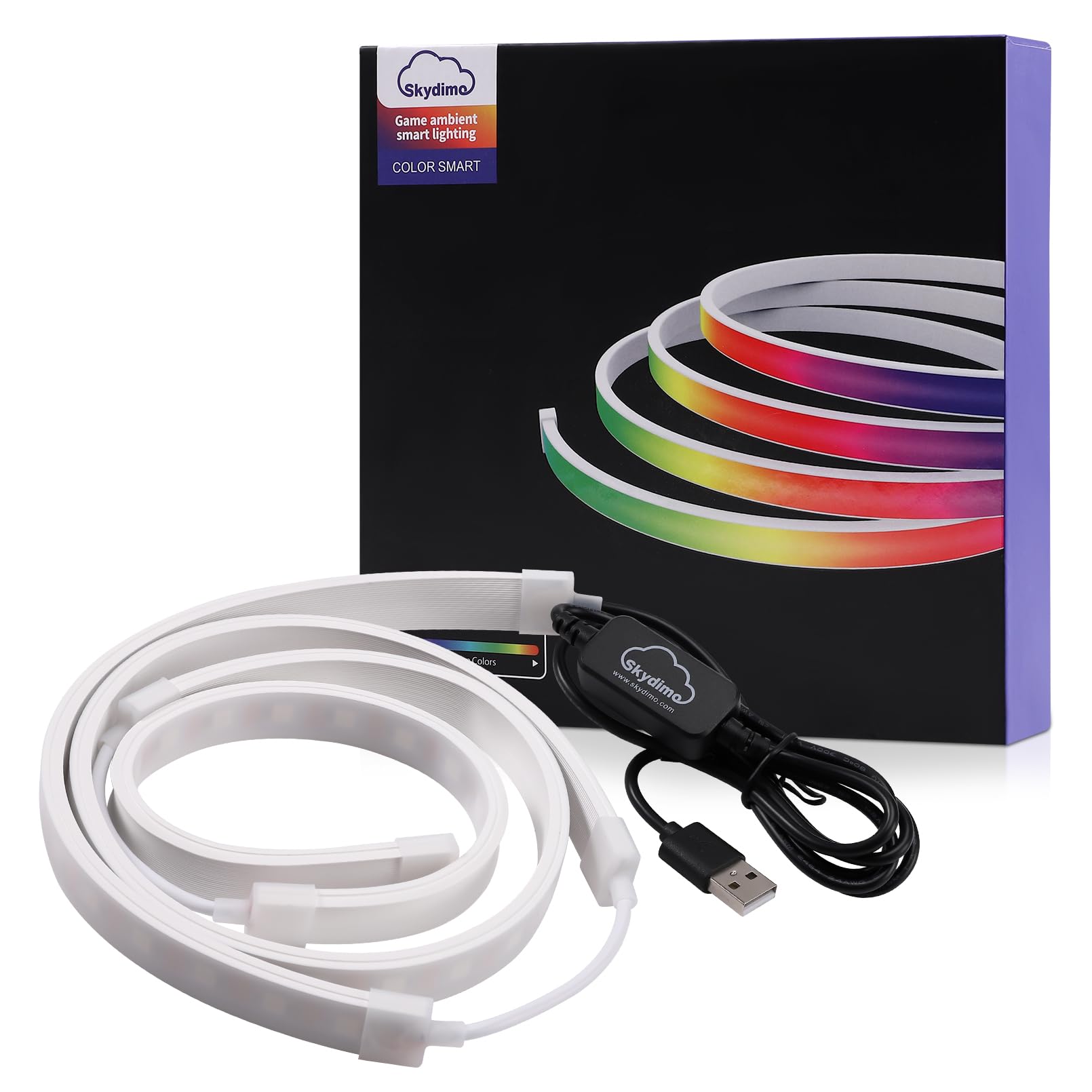 coyilinyi Game Ambient Smart Lighting, Gaming Monitor LED Backlight, LED Ambient Lights for Computers Screen Color & Music & Game Sync LED Strip Lights via Software Control (24“ Screen)