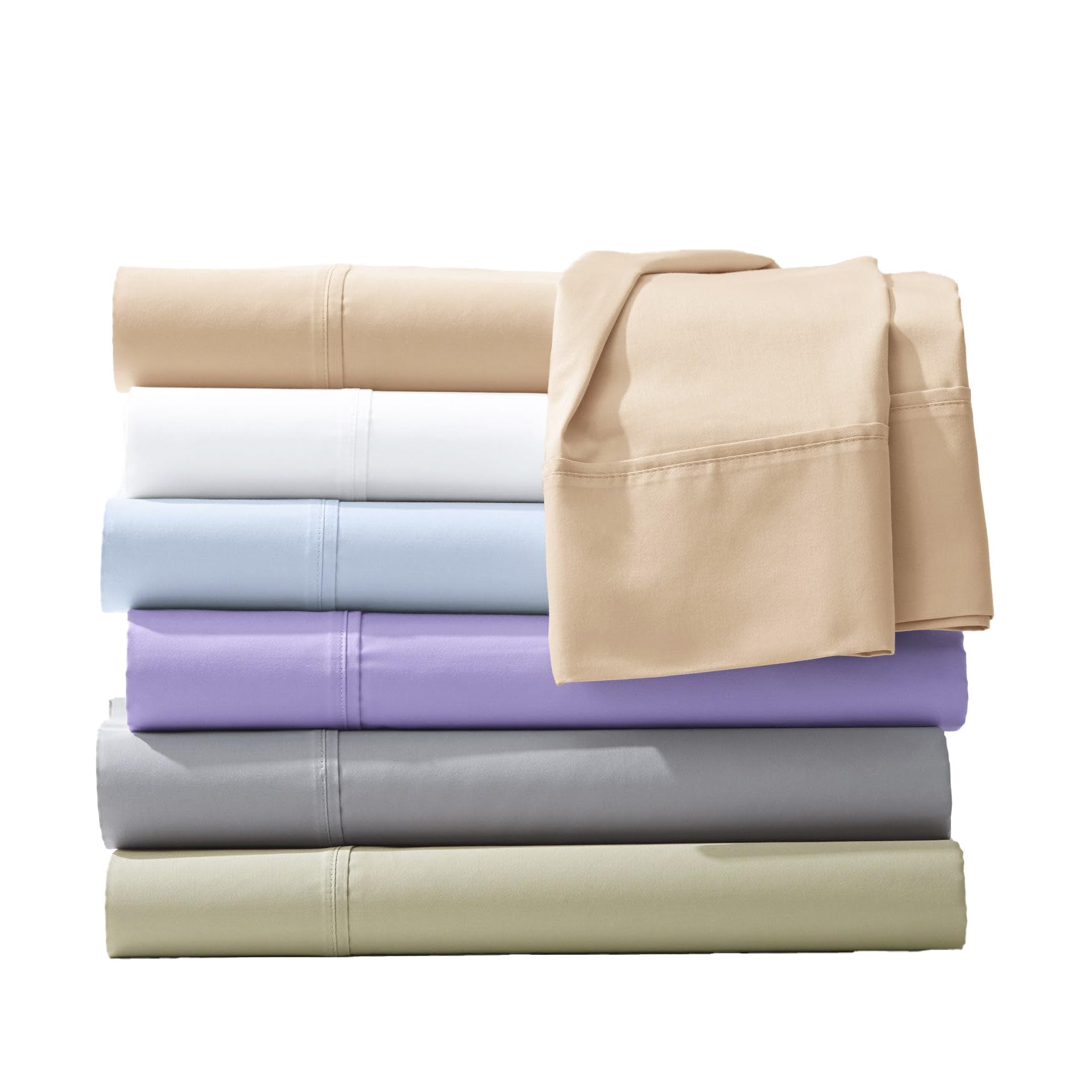 BrylaneHome Bed Tite 500 Thread Count Cotton Sheet Set - King Soft Sage