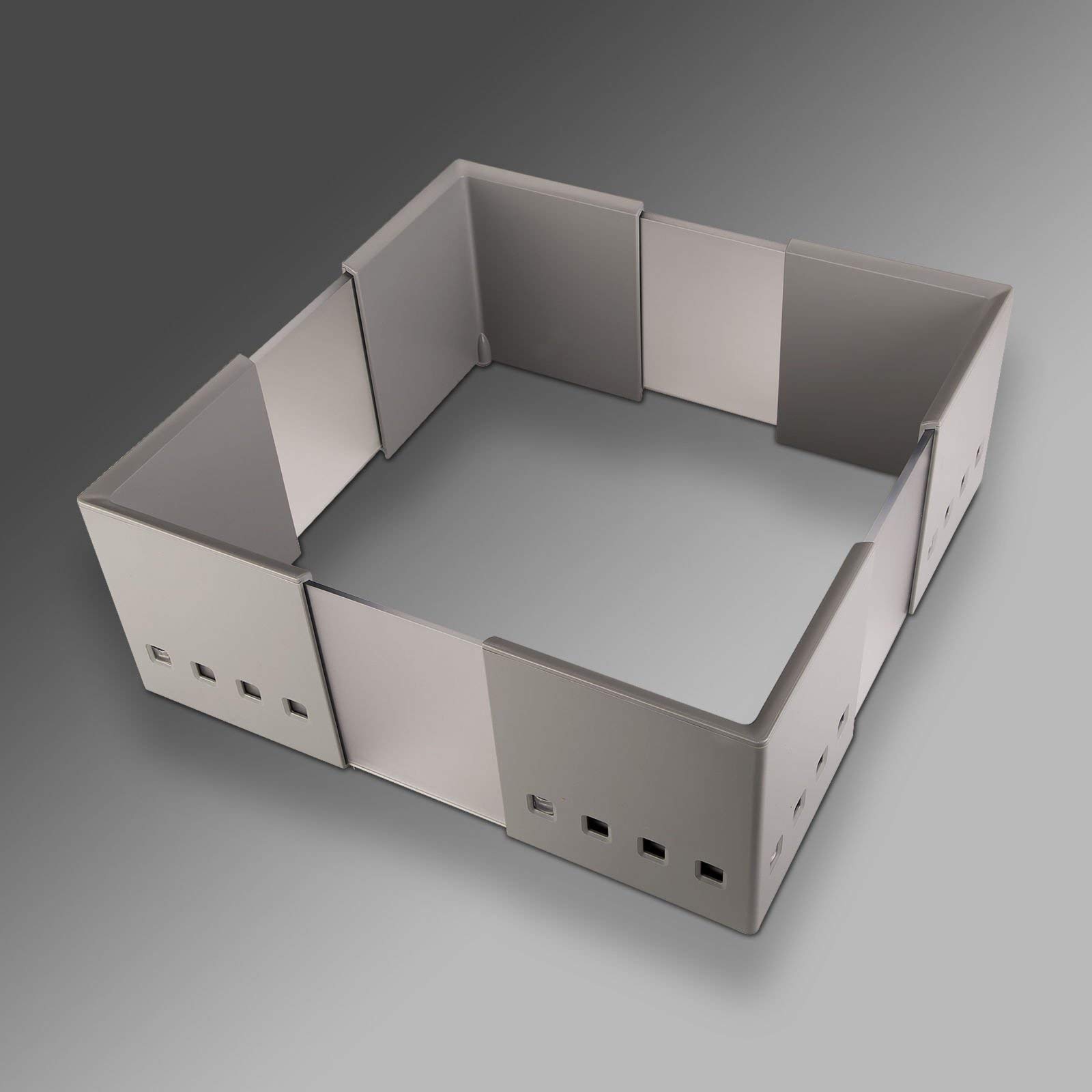 Set da 2 x SO-Tech® CuisioFlex Divisori Separatori per Cassetti Grigio Alluminio/Bianco Traslucido