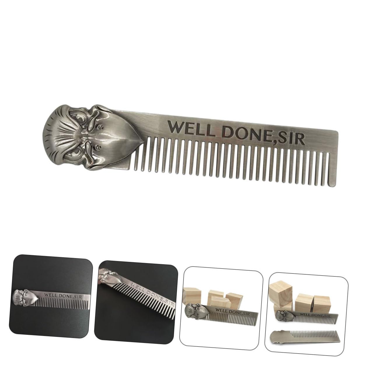 Didiseaon 3 Piezas peine para barba cuidado personal hair care haircare herramienta peine de pelo de metal s anticaspa modelado modelo pequeño fino hombre Acero inoxidable