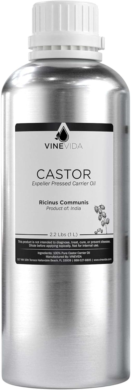 VINEVIDA Castor Carrier Oil 32 oz - Undiluted Castor Oil 32 oz - Castor Candle Oil Scent - DIY Candle Scents for Candlemaking - Bulk Carrier Oil for Soap Making Safe for Skin