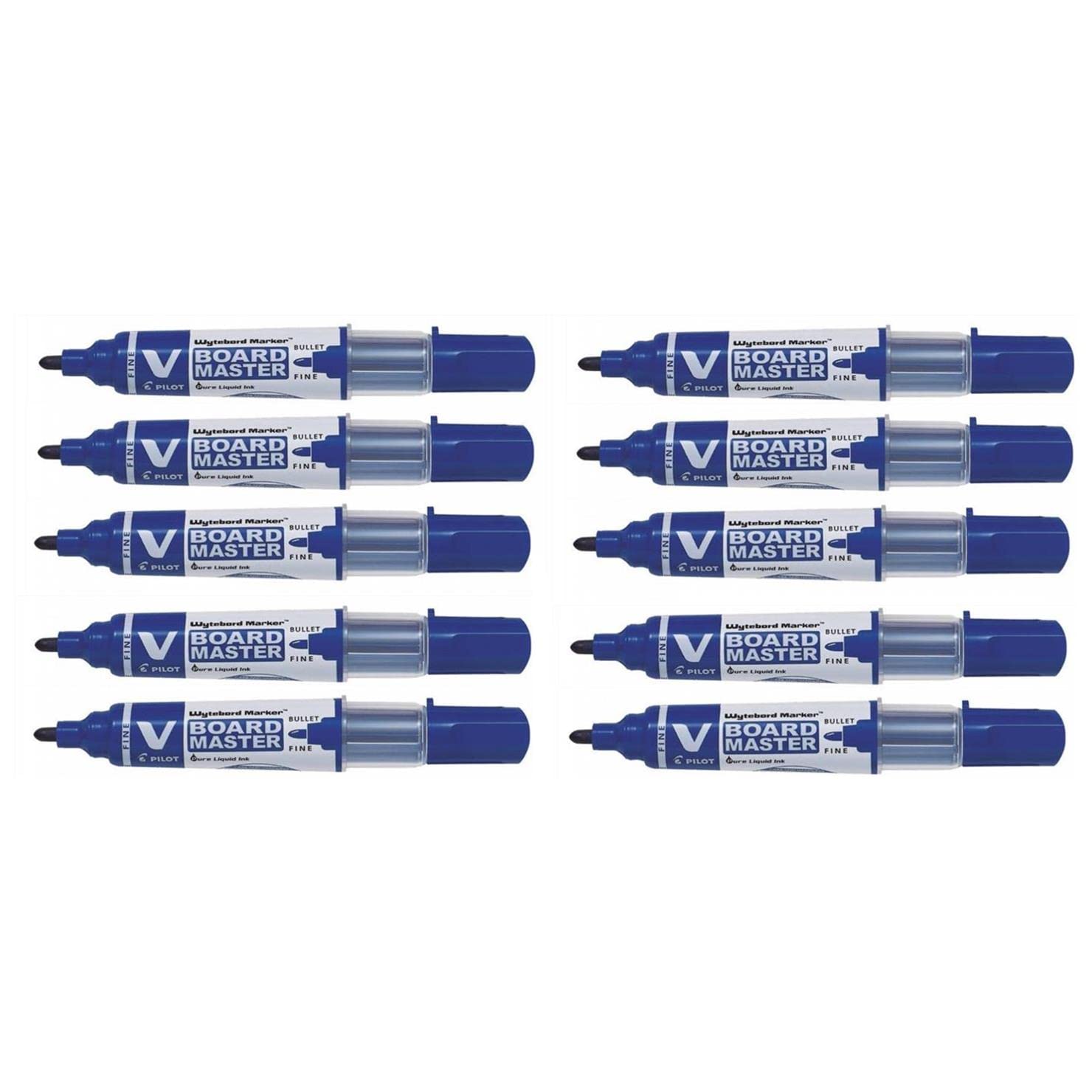 PILOT Vboard Master Fine Tip Whiteboard Marker - Blue (Pack of 10)