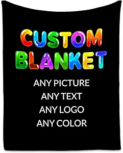 Personalized Blanket with Photo - Custom Gift for Kids - Picture Blanket with Name, Soft Flannel Throw for Couch, Bed