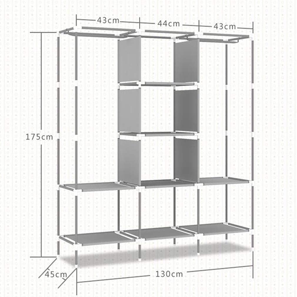 Cloth Wardrobe Clothes Closet, Portable Closet Wardrobe Storage Closet Standing Closet Fabric Cabinet Portable Wardrobe Organizer Storage,Beige_130x45x170cm