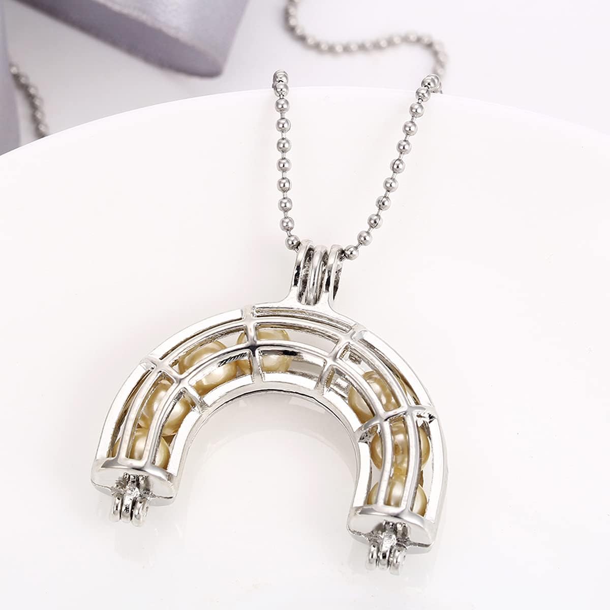 Mixed Pearl Cage Locket Pendants Set, Essential Oil Diffuser DIY Necklace Bracelet Jewelry Making Craft, Bulk Beads Aromatherapy Diffuser Charms Gifts for Women Girls