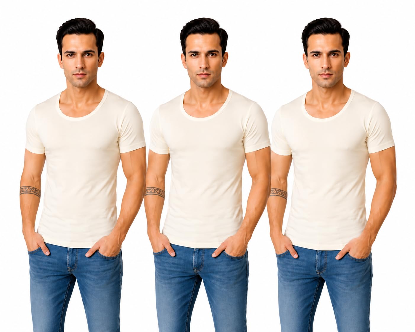 kothari Men's Cotton Ribbed Vest Round Neck Gym Vest Soft Breathable Innerwear Stretch Comfortable Casual Undershirt Pack of 3 3XL Grey-picture-21