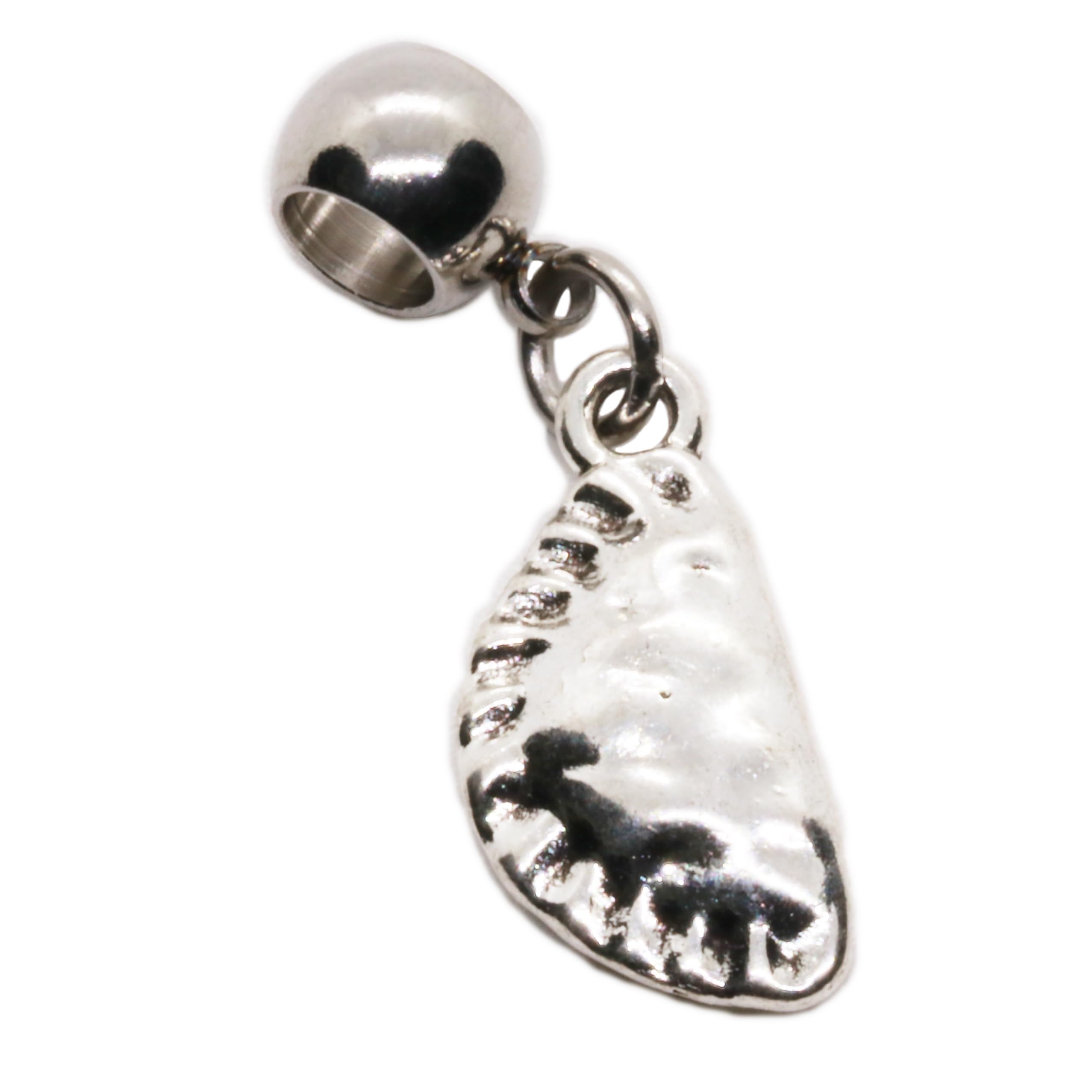 Dave The Bunny Pierogi Charm - Dumpling Charm Stainless Steel Connector with Metal Alloy Polish Food Ravioli Pierogies Dumpling Empanada to go with your Pierogi Maker Press