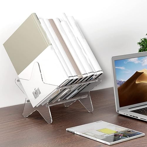 Miniatura 4 de ERINGOGO Soporte para discos de vinilo acrílico, soporte de álbum de estrella transparente, estante de almacenamiento LP, estuche organizador para