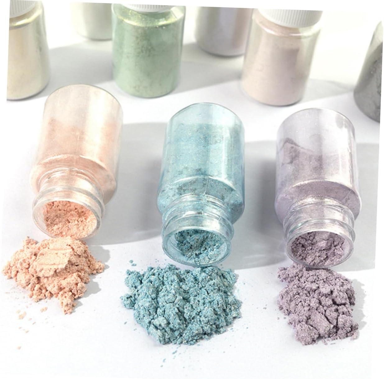 9pcs Mica Pigment Powder Set Multi-Functional Resin Color Pigments for Crafts Soap Making and Cosmetics Safe for Skin Use for Beginners and Experts