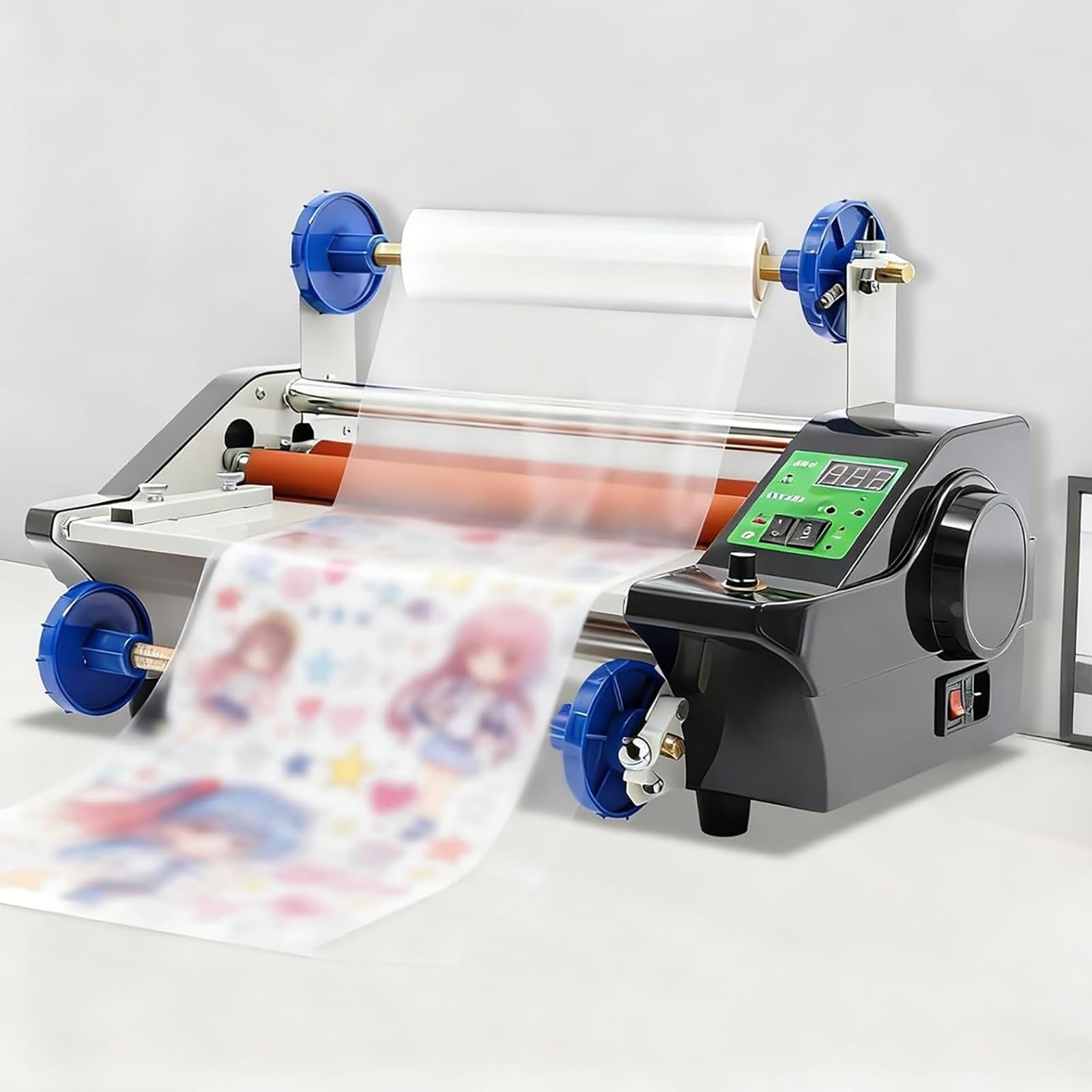 Plastificatrice Termica, Larghezza 35 Cm, Trasferimento A Caldo E A Freddo Da Rotolo A Rotolo, Monofacciale/bifacciale, Temperatura Regolabile Da 0 A 200 °c, Velocità Da 0 A 2 M/min, Spessore Da