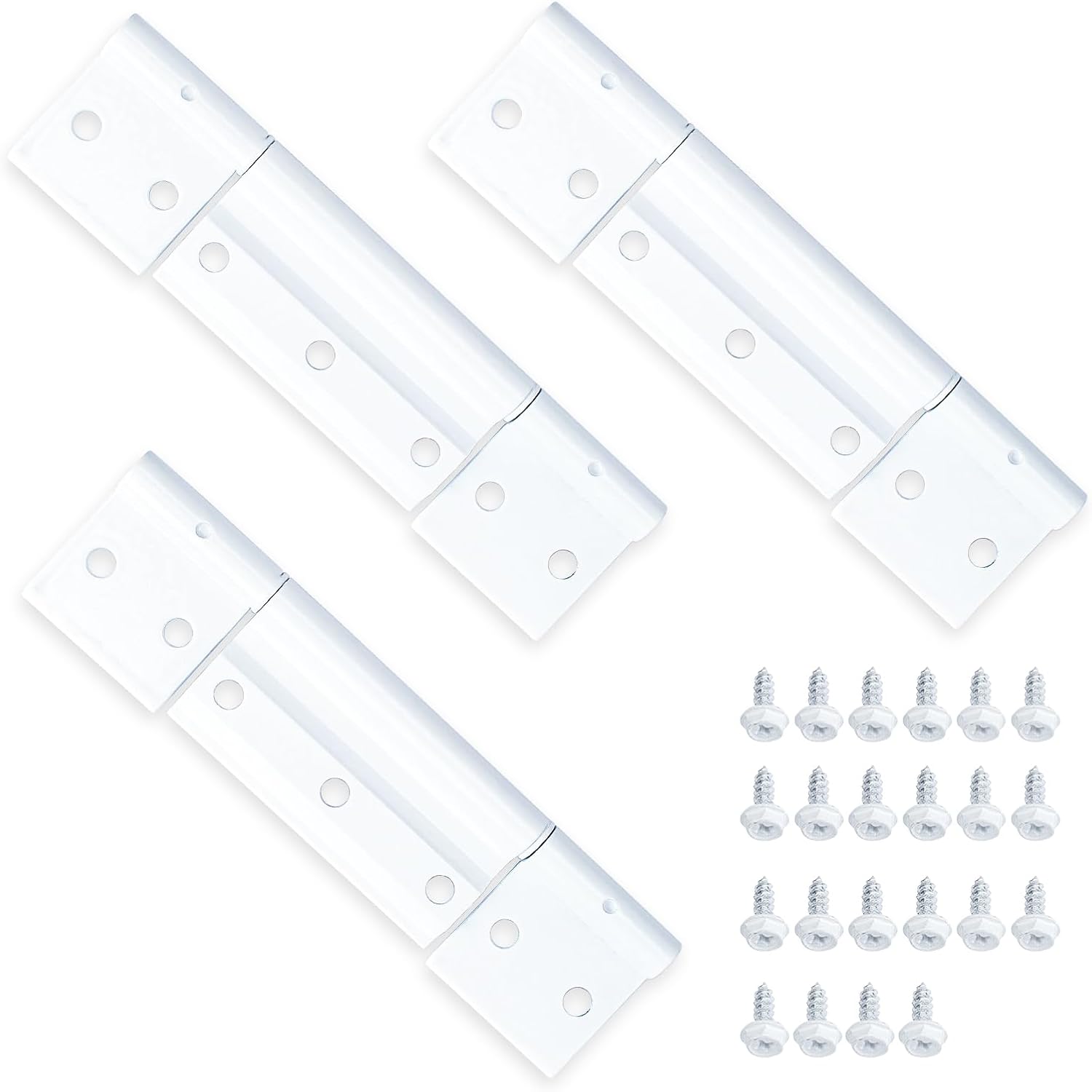 3Pack Screen Door Hinges, White Aluminum 1/8 in. Grooved Center Screen/Storm Door Hinge