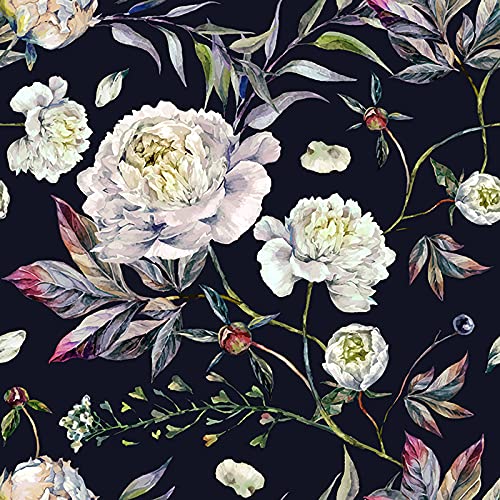 Papier peint panoramique pivoines sombres 290x290cm en latex de qualité supérieure - 3