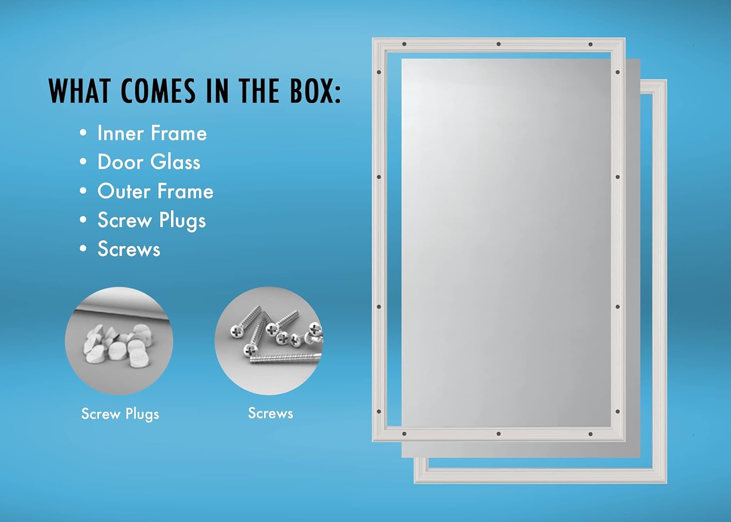 Laurel Door Glass - 10 x 38 Frame Kit, Nickel Caming