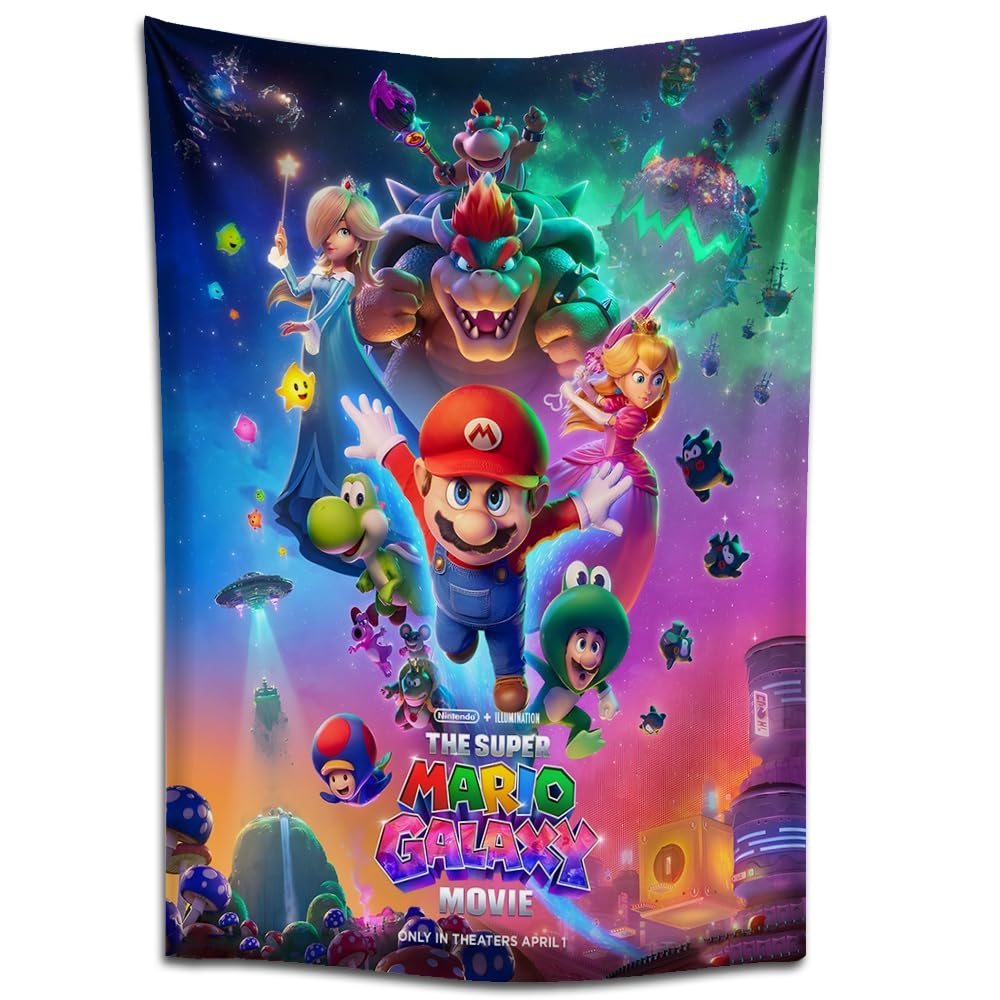Comor Boys Kl1 The Super Morio Galaxy Tapestry Poster For Kids Fans Bedroom Wall Hanging Decoration-(2026) Morio Movie Tapestry For Teen Birthday Party Gifts100x150cm