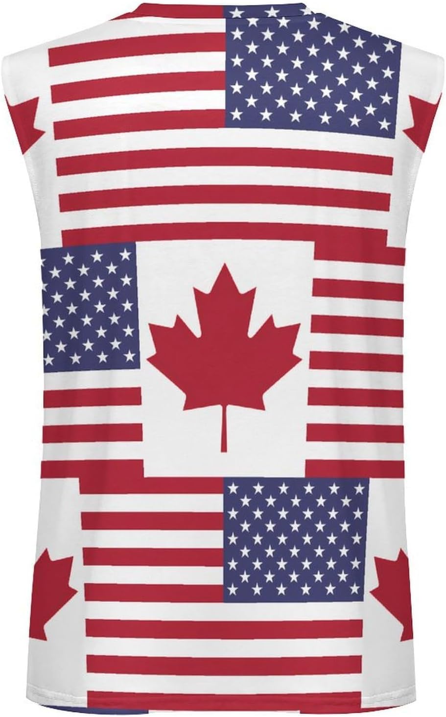 Flag of Canada U.S Men Summer Sleeveless Crew Neck Top 5XL